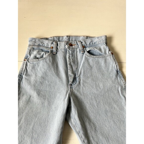 Vtg Wrangler Womens 3/32 Cowboy Cut Straight Leg Western Light Wash Denim Jeans - Picture 2 of 6